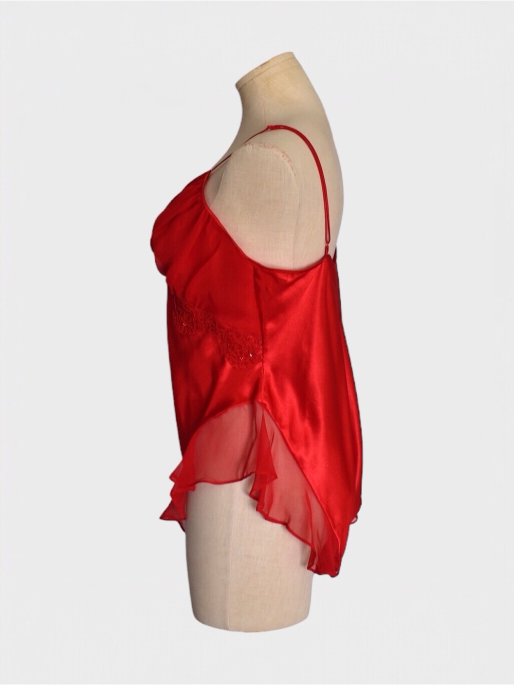 Victorias Secret Vintage 80s Satin Chiffon Lace Teddy Romper Lingerie - Picture 4 of 5